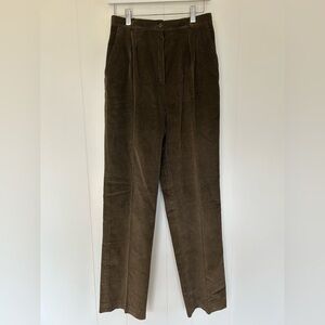 Vintage Chocolate Brown Corduroy High Rise Pants Mister Leonard